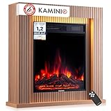 KAMINIO Elektrokamin Matti - Elektrischer Standkamin mit Heizung, 3D-Flammeneffekt,...