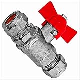 Klemmringverschraubung für Kupferrohr | ∅ 15-28 mm | Kugelhahn Flügelgriff ...