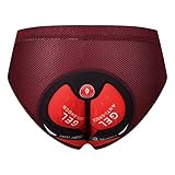 INACMWIH MTB Bike Unterwäsche Slip Unterhose Herren Gepolstert Radsport Short Dunkelrot 3XL