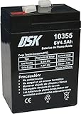 DSK 10355 - Versiegelte wiederaufladbare AGM-Bleibatterie mit 6 V und 4,5 Ah. Ideal für Haushalts-...