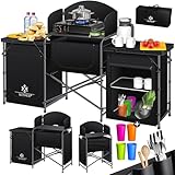 KESSER® Campingküche | Inkl. Tragetasche & Becherset | Campingschrank Faltschrank | mit...