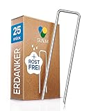 SUN-M Erdanker | Bodenanker | Heringe Erdnägel | Extra stabil | 25 Stück | Rostfrei | Erdanker...