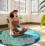 LaiEr Große runde Yogamatte für Übungen, Premium, extra dick, ultrabequem, rutschfest,...