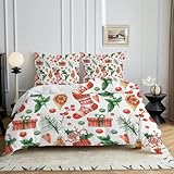 HYSNKSM Bettwäsche 200x220 Weiß Bettwäsche Sets 3Teilig Mikrofaser Bettbezug 200 x 220 und 2...