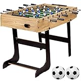 GAMES PLANET Tischfussball „Belfast“, klappbar, Farbe: Holzdekor hell, nahtlos hochgezogene...