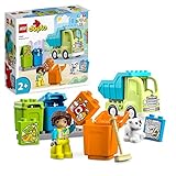 LEGO DUPLO Recycling-LKW Müllwagen-Spielzeug, Lern- und Farbsortier-Spielzeug für Kleinkinder und...