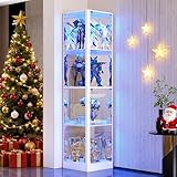 FREDEES Vitrine mit LED Beleuchtung, 5-stöckige Sammlervitrine mit Intelligente Sensorik, Acryl...