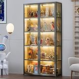 5-stöckige Vitrine Stehend, Curio-SchräNke, Bücherschrank mit Türen, Transparente...