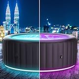 BRAST® Whirlpool aufblasbar MSpa Aurora mit LED-Beleuchtung für 6 Personen Ø204x70cm In- Outdoor...