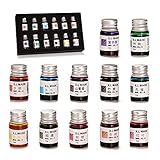 Glas Dip Pen Ink Set, kalligraphie tinte set, 12 bunten Tinten, Kaligraphie-Sets für Kunst,...