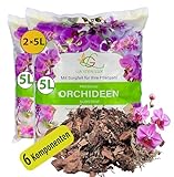 Garten Lux Premium Orchideenerde 10 Liter-6-Komponenten Orchideensubstrat für gesundes Wachstum und...