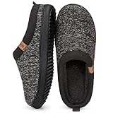 MERRIMAC Herren Slip-on Hausschuhe Bequem Memory-Schaum Rutschfest Innen Pantoffeln Schwarz, 43-44...