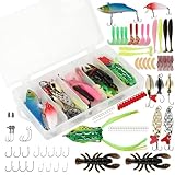 Angelköder Set mit Angelbox, 107/137 PCS Angelzubehör Set einschließlich Spinner, VIB,...