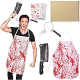 QIURUYUE Halloween Schlächter Kostüm, Metzger Kostüm Herren & Damen, Halloween Horror Doktor...