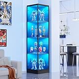 BROTTAR Vitrine mit LED Beleuchtung, Acryl Vitrine mit Menschlicher Sensor, Regal mit türen für...