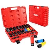 Meiwaltee 1/2 Zoll Schlagschrauber nüsse Set 10-32 MM, 19 tlg Impact Socket Set, Mit 3tlg Kraft...