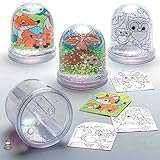 Baker Ross Schneekugel-Bastelsets „Waldtiere“ zum Ausmalen für Kinder – für weihnachtliche...