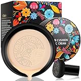 CC Cream - Foundation & Pilzkopfschwamm, Feuchtigkeitsspendender Concealer Pilzkopf Luftkissen, Lang...