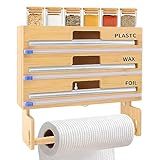 Folienspender aus Kunststoff mit Schneider und Papierhandtuchhalter, 4-in-1-Küchenschneider für...