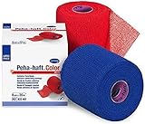 HARTMANN 9324742 Peha-Haft Color Kohäsive Elastische Fixierbinde, Blau, 8cm x 20m