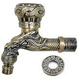 Nostalgie Wasserhahn Garten, Vintage Wasserhahn, Antik Messing Hahn, Garten Wasserhanhn, für...