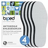 biped 4 Paar Aktivkohle Einlegesohlen gegen Schweissfüsse - zur Klimaregulierung, für frische...