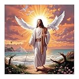57lilina Kreuzstich Set Vorgedruckt - 46x46 cm Jesus Stickbilder, Sticken Set Erwachsene mit 11CT...