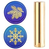 craspire 15mm Wachssiegelstempel Mini 2 Seiten Muster Vintage Tannenzapfenzweige Winter Schneeflocke...