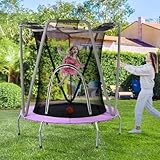 Gartentrampoline, Trampoline für Kinder, Innen- und Außenbereich, Gartentrampolin rund, aus...