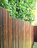DE-COmmerce Robuster Bambus Holz Sicht Schutz Zaun ATY NIGRA hochwertiger Windschutz Terrasse,...