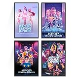 MODEQQ 4er Set Huntrs Poster Kinderzimmer, Huntrs Bilder Kinderzimmer Mädchen Jungen, Kunstdruck...