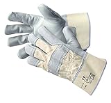 Jah Unisex læderhandske Lederhandschuh Stulpe Einfach, Natur, Größe 10.5 (5er Pack) EU