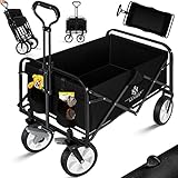 KESSER® Bollerwagen faltbar Handwagen Transportkarre Gerätewagen | inkl. 2 Netztaschen & Cover |...