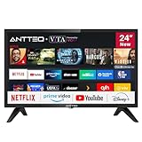 Antteq AV24H3 Fernseher 24 Zoll (60 cm) Smart TV mit Netflix, Prime Video, Rakuten TV, DAZN,...