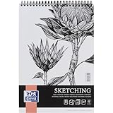 Oxford Artistic Skizzenblock A5 50 Blatt, Zeichenblock mit Doppelspirale, Sketchbook, Kunstblock...