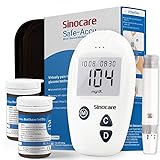 Sinocare Safe-Accu Blutzuckermessgerät mg/dL mit 50 Blutzucker Teststreifen