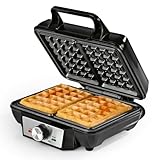 GOURMETmaxx Waffeleisen für 2 Waffeln | 1000 Watt | Für Belgische Waffeln + Antihaftbeschichtung |...