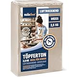 Modelliermasse lufttrocknend weiß 2.5kg - Bastelton für Kinder & Erwachsene, lufttrocknend,...