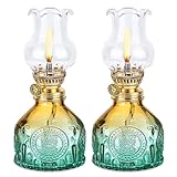 Vintage Petroleumlampe, 2 Stück Öllampe Aus Glas, Öl Lampe, Öllampen, Sturmlaterne Petroleum,...