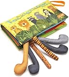 TUMAMA Kids Babybuch, Stoffbücher, sensorisches Buchspielzeug, weiche 3D-Dschungelschwänze,...