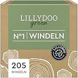 LILLYDOO green umweltschonende Windeln, Größe 1 (2-5 kg), Monatsbox (205 Stück)