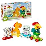 LEGO DUPLO Tierzug, Zug-Spielzeug mit Rädern, kreative Tierfiguren zum Bauen und Umbauen,...