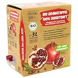 Bio Granatapfelsaft, 3 Liter, naturtrüb – 100% Bio Granatapfel Direktsaft aus 40 Granatäpfeln...