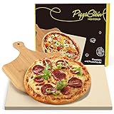 Hightopup Pizzastein für Backofen, Grill & Gasgrill | Pizzastein Set aus Cordierit, 38 x 30 cm...