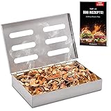 Räucherphorie® Räucherbox - Premium Edelstahl Smoker Box + E-Book - Robuste Grill Räucherbox in...