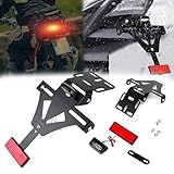 Kennzeichenhalter Motorrad, Universal Motorrad Kennzeichenhalter mit Rücklicht und Reflektor...