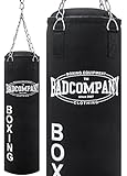 Bad Company Boxsack inkl. Vierpunkt Stahlkette I Canvas Punchingsack, gefüllt I 100 x 30 cm