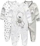 Kiddiezoom Baby Jungen Pyjama, eng-anliegend mit integrierten Schuhen, langarm, Baumwolle Gr. 68,...