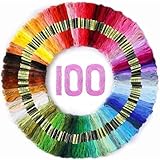 Maxee 100 Farben Stickgarn, Regenbogenfarbe, Stickgarn Wird für Kreuzstichfaden, Armbandfaden,...