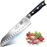 SHAN ZU Kochmesser Küchenmesser, Chefmesser Santoku Deutscher Carbon Edelstahl Scharfe Messerklinge...